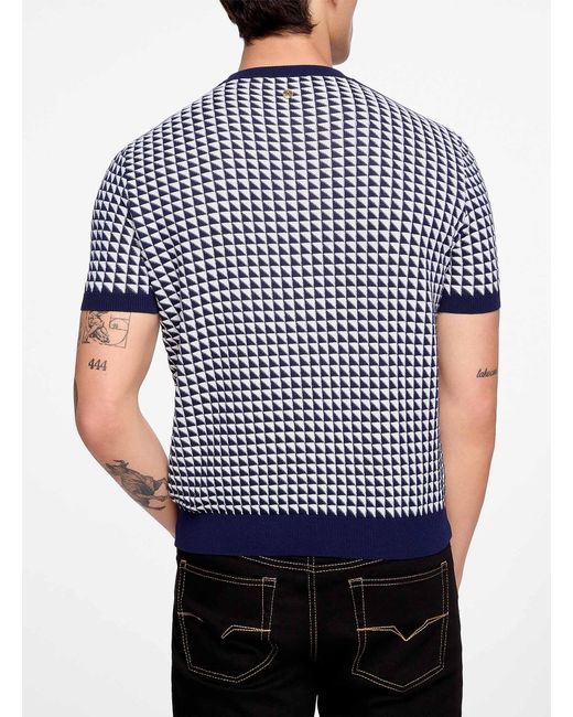 Versace Blue Triangular Jacquard Short for men