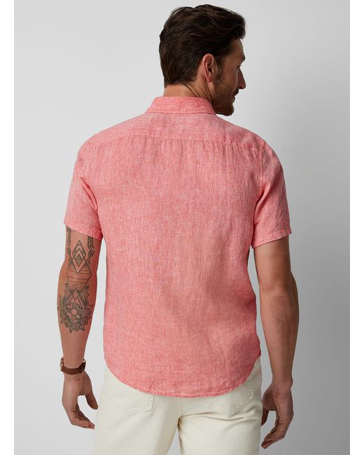 Michael Kors Red Minimalist Pure Linen Shirt for men