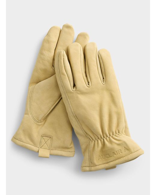 Auclair Metallic Tan Leather Work Gloves for men