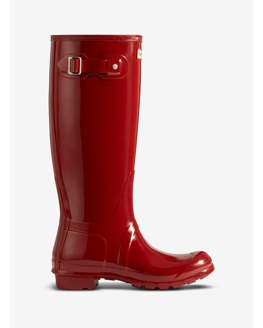 Hunter Red Original Gloss Adjustable Tall Rain Boots Women