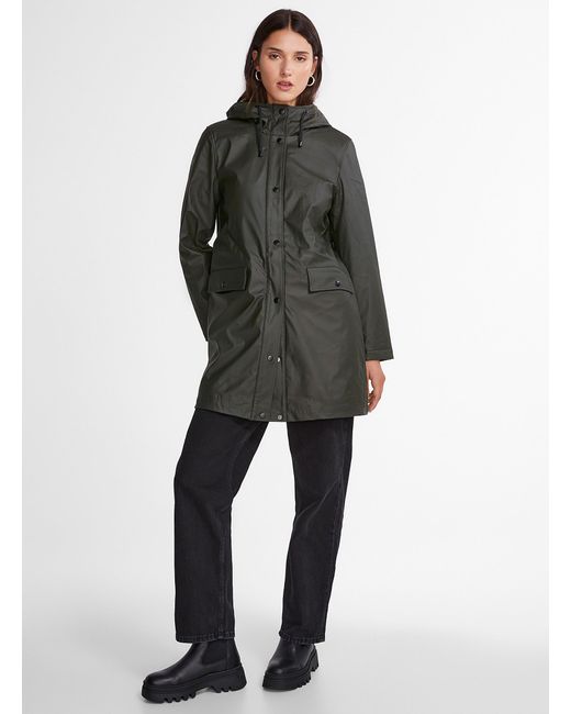 Vero Moda Black Sherpa Underside Hooded Raincoat