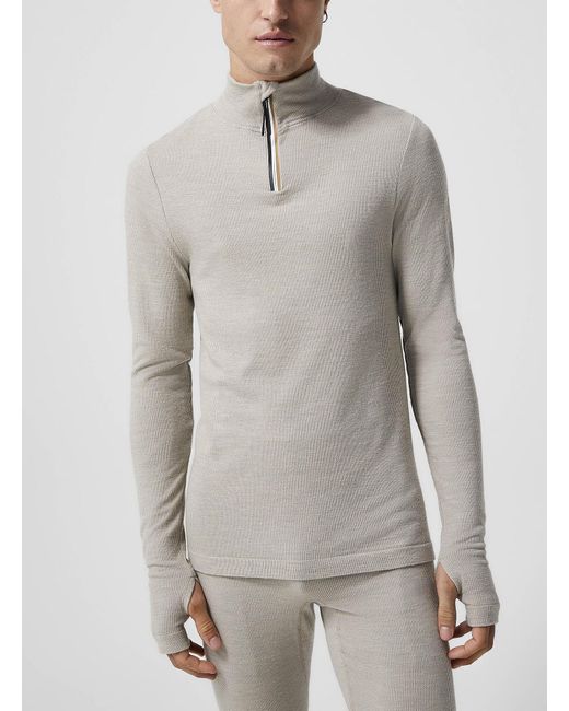 Boss Gray Zippered Mock for men