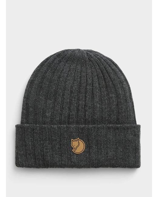 Fjallraven Gray Byron Cuff Ribbed Tuque for men