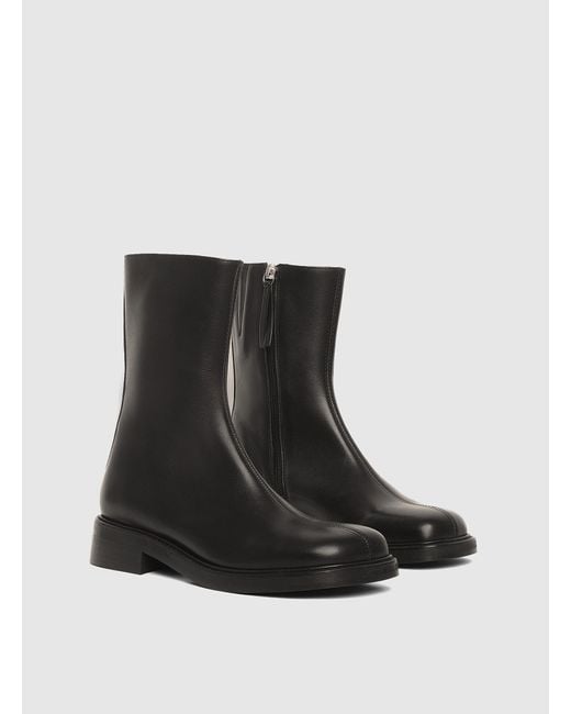 Maguire Black Leon Central Topstitching Leather Boots Women