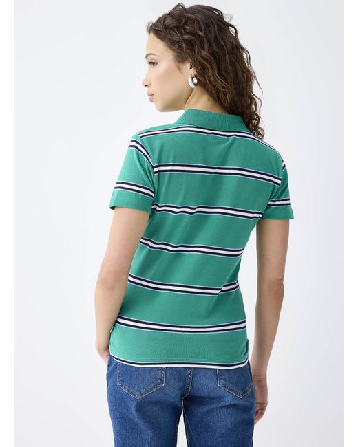 Guess Green Turquoise Stripes Polo