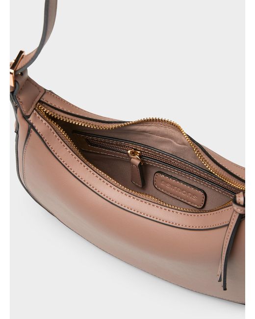Simon's Pink Solid Small Rounded Shoulder Bag