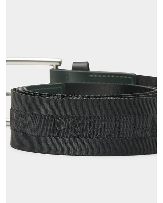 Paul Smith Leather Logo Jacquard Belt 