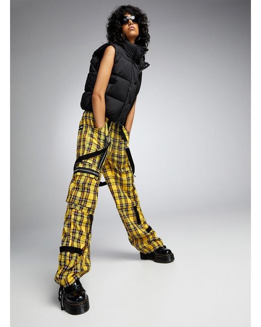 Tartan yellow pants sales