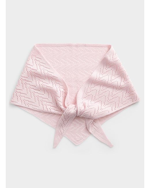 ONLY Pink Openwork Lightweight Triangular Scarf