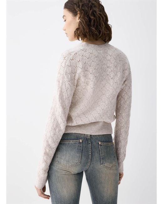 Twik Gray Plush Pointelle Knit Cardigan