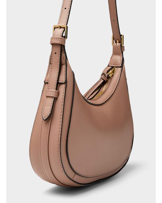 Simon's Pink Solid Small Rounded Shoulder Bag
