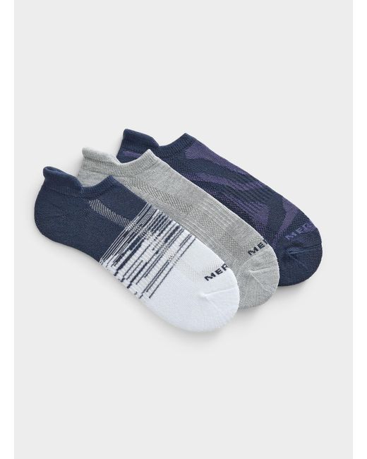 Merrell Blue Patterned Padded Ped Socks 3 for men