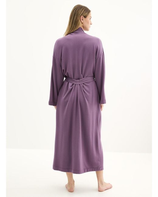 Miiyu Purple Brushed Underside Soft Long Robe
