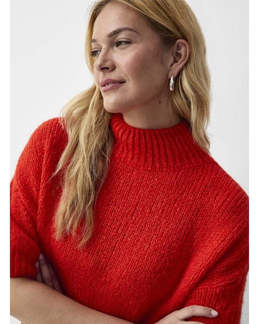 Contemporaine Red Wool And Mohair Mock