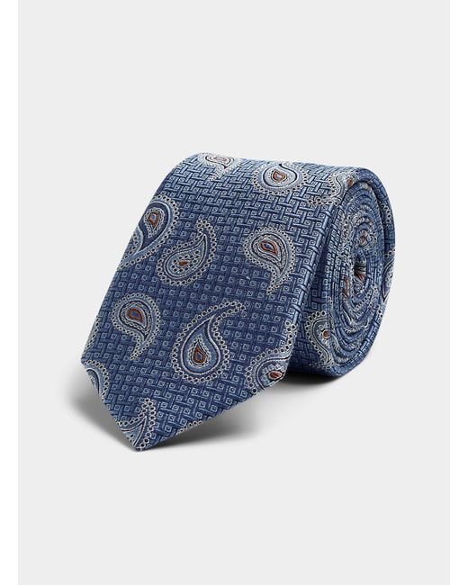 Le 31 Geo Jacquard Paisley Tie in Blue for Men | Lyst