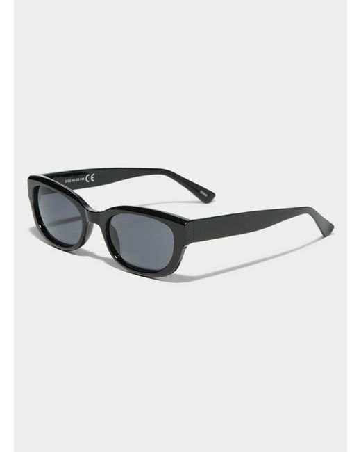 Simon's Black Solid Translucent Oval Sunglasses