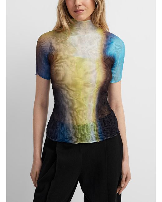 Issey Miyake Blue Colourful Twist Colourful T