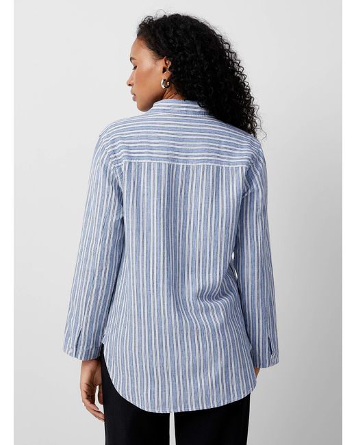 Inwear Ellie Blue Stripes Loose Shirt