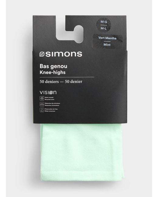 Simon's Blue Solid Opaque Knee