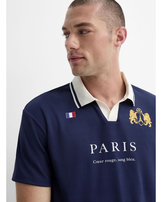 Le 31 Blue Sporty Johnny Collar Polo Comfort Fit for men