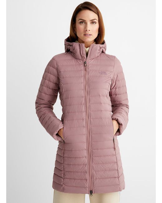 The North Face Pink Stretch Down 3/4 Puffer Jacket