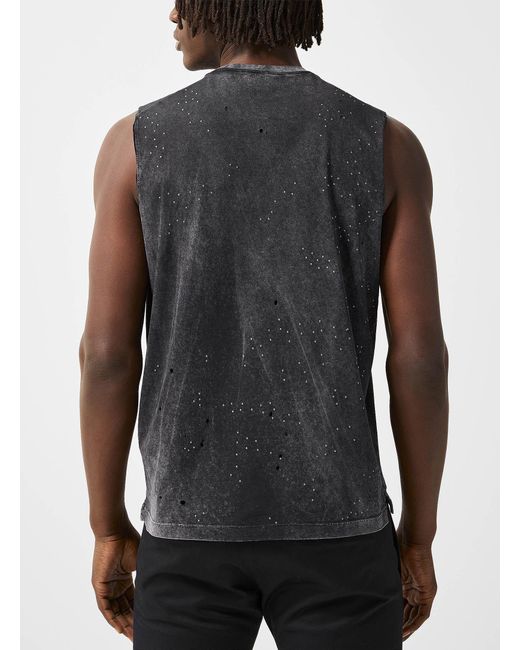 DSquared² Black Rhinestones And Rivets Wrestler Cami for men