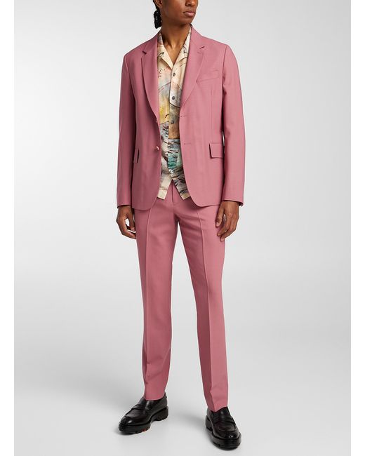 Paul Smith Red Pure Wool Pink Pant for men