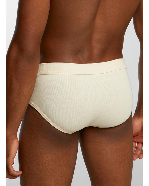 Le 31 Brown Organic Cotton Ribbed Brief for men