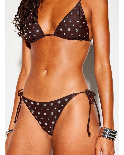 Simon's Orange Metallic Dot String Cheeky Bottom