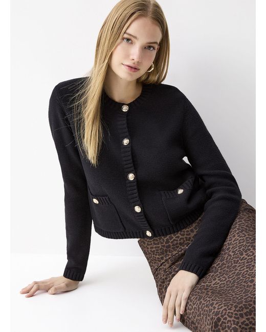 Twik Black Crest Buttons Cardigan