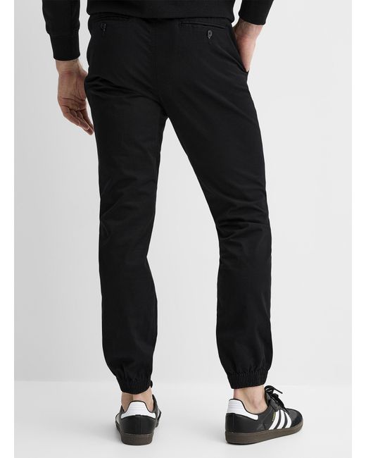 Le 31 Black Stretch Chino joggers for men