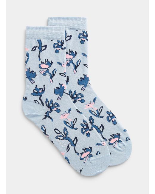 Paul Smith Blue Bluish Floral Sock
