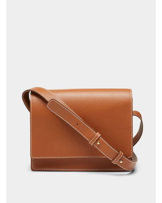 Flattered Brown Bianca Leather Flap Bag