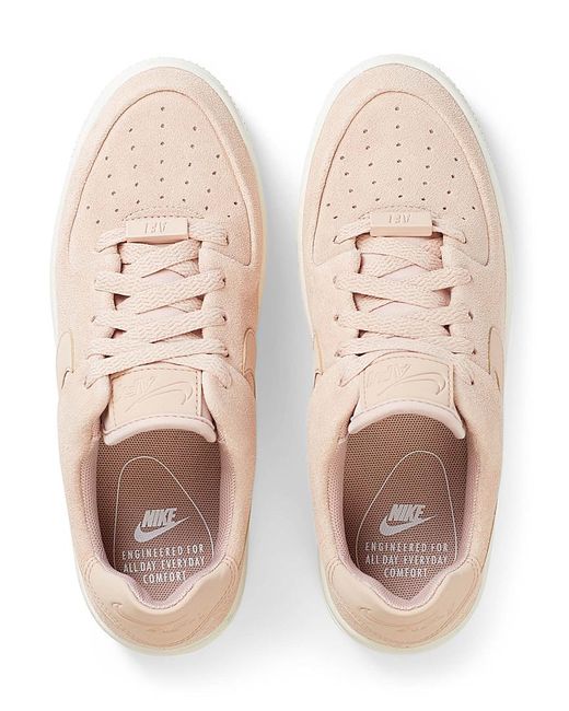 Nike Leather Air Force 1 Sage Low Platform Sneakers Women in Tan (Pink) |  Lyst