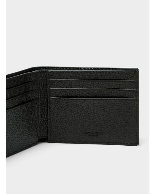 COACH Black Embossed Monogram Wallet for men