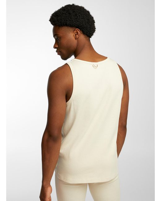 Le 31 Brown Organic Cotton Ribbed Tank for men