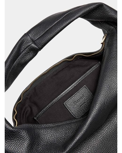 Flattered Black Alva Leather Xl Hobo Bag