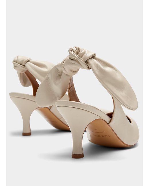 Flattered White Franchesca Bow Cream Pumps