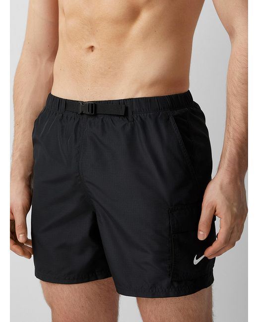 Nike Belted Cargo Swim Short in Black 