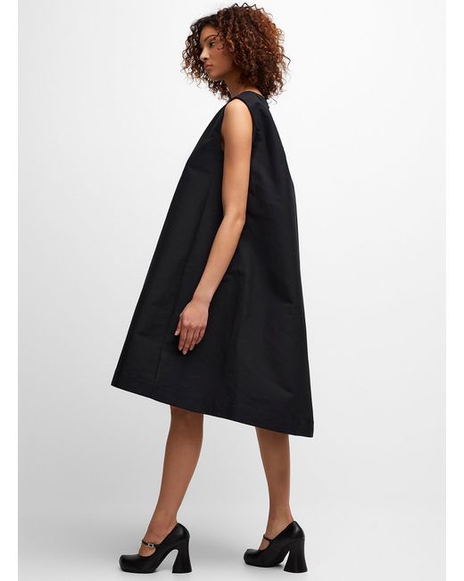 Marni Black Loose Structured Cotton Dress