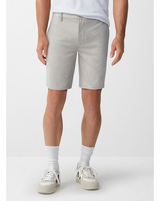 Only & Sons White Modern Stretch Knit Bermudas for men