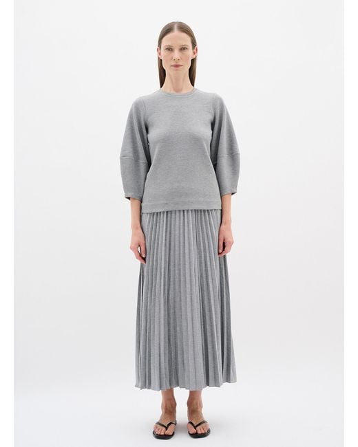 Inwear Gray Yan Touch Of Linen Pleated Midi Skirt