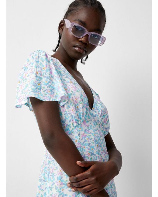 Pastel midi shop dress with sleeves
