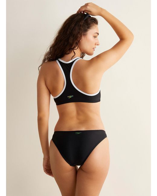 Speedo Solid Swim Bikini Bottom in Black | Lyst