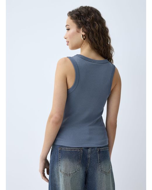 Twik Blue Finely Ribbed Cami