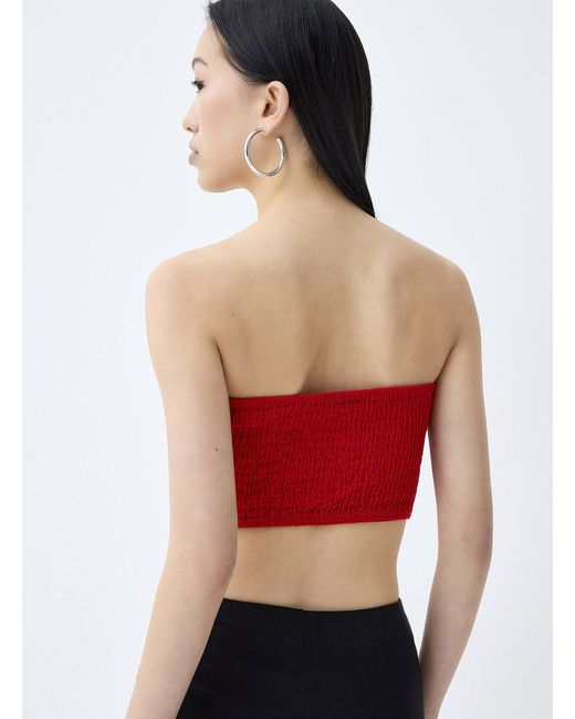 Twik Red Touch Of Linen Scarf Tube Top