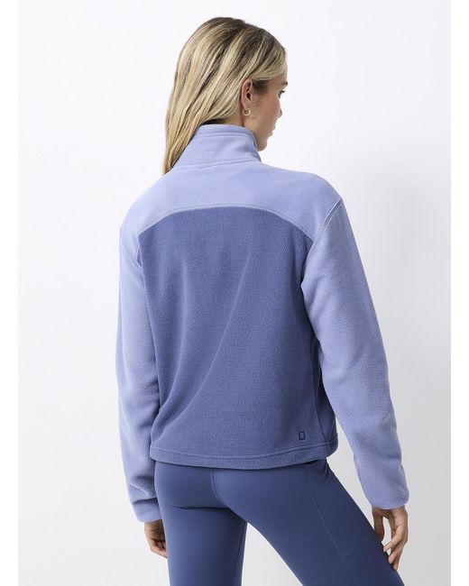 I.FIV5 Blue Patch Pocket Mock Neck Polar Fleece Sweater