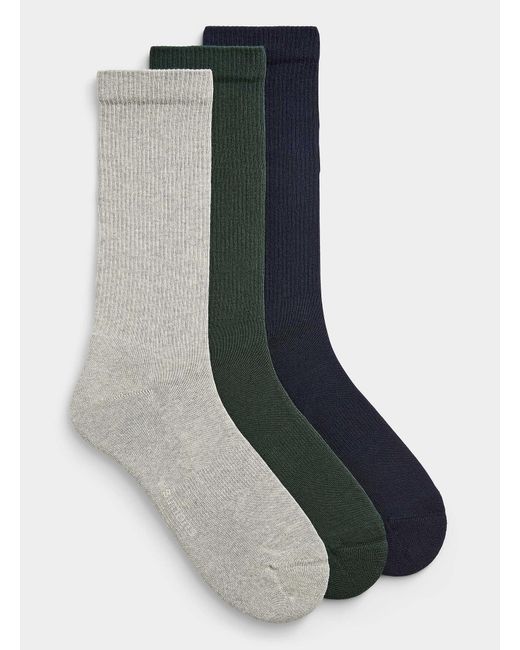 Le 31 Blue Padded Stretch Ribbed Socks for men