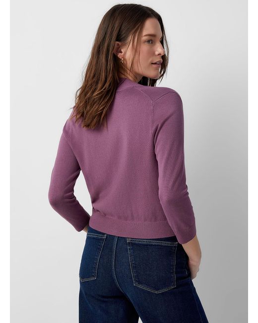 Contemporaine Purple Fine Knit Bolero