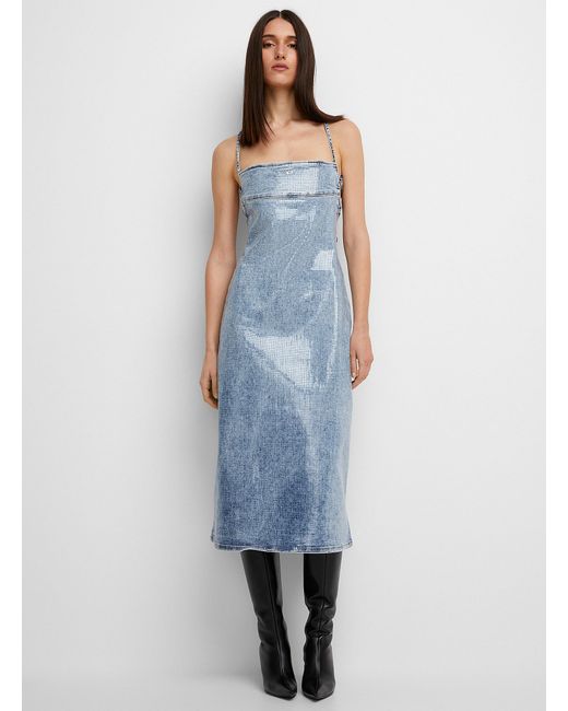 DIESEL Blue Sparkling Denim Dress